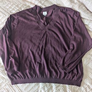 burgandy women's XL v neck sweater